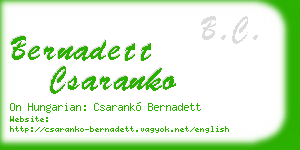 bernadett csaranko business card
