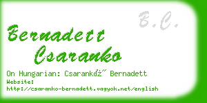 bernadett csaranko business card